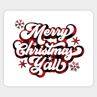 Merry Christmas Ya'll - Buffalo Plaid Sticker